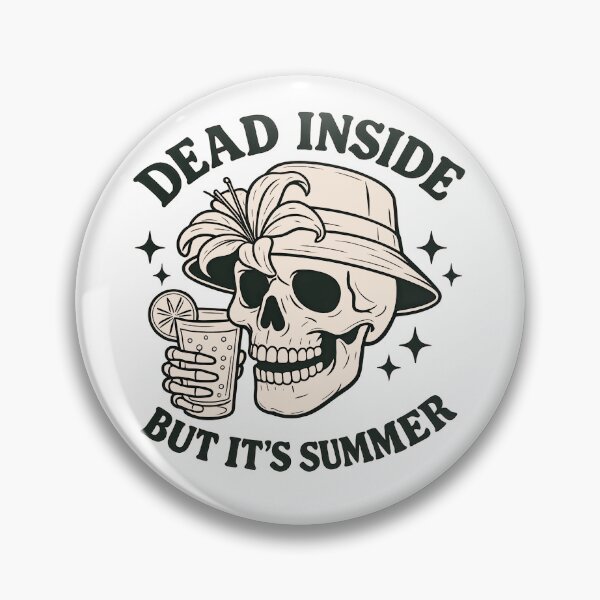 Item preview, Dead Inside But It’s Summer – Funny Goth Skeleton Summer T-Shirt Design designed and sold by NightSpell.