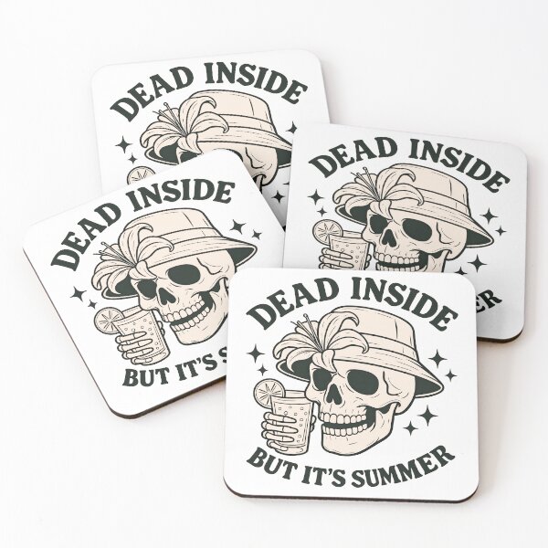 Item preview, Dead Inside But It’s Summer – Funny Goth Skeleton Summer T-Shirt Design designed and sold by NightSpell.