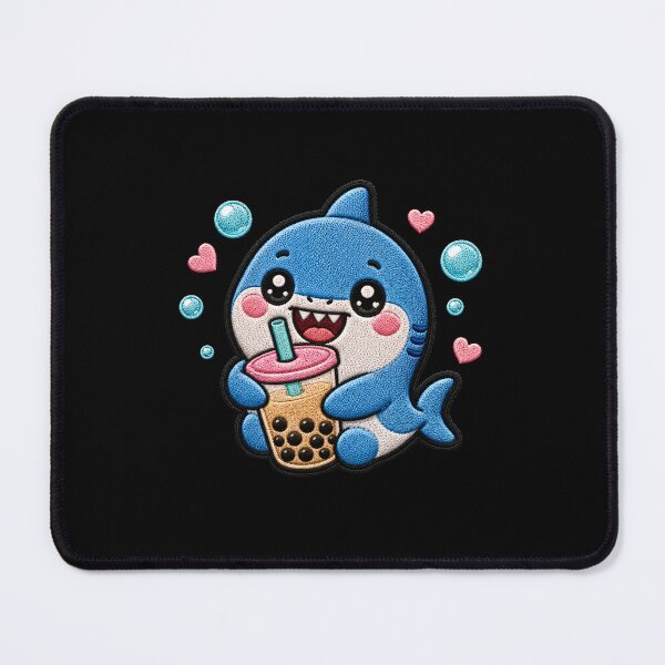 Item preview, Baby Shark Bubble Tea Embroidery Patch Cute Kawaii designed and sold by ColorSplash123.