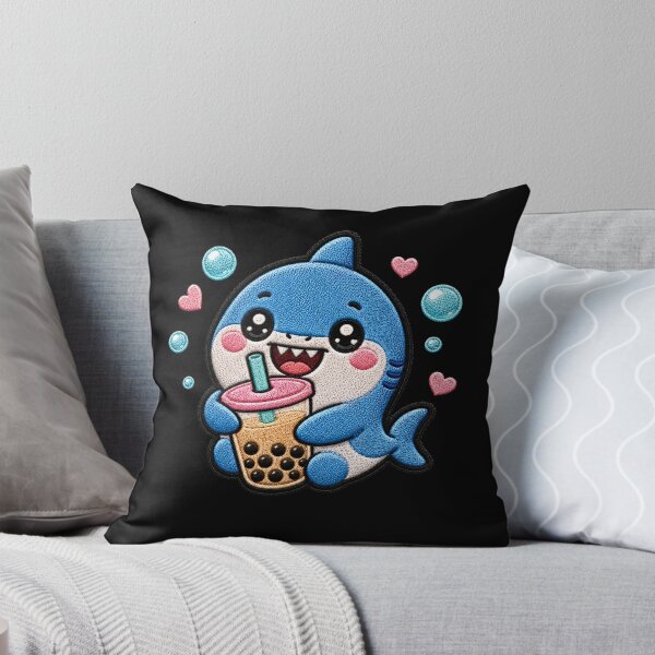 Item preview, Baby Shark Bubble Tea Embroidery Patch Cute Kawaii designed and sold by ColorSplash123.