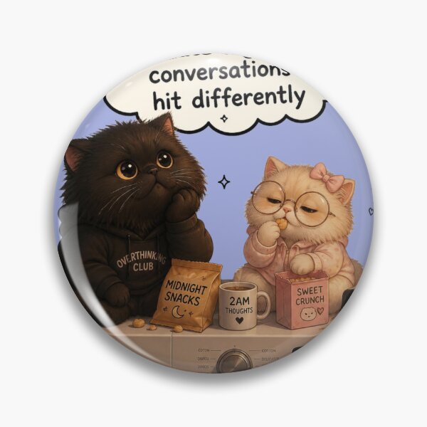 Item preview, Late Night Conversations Hit Differently Cats Illustration designed and sold by alvinavery.
