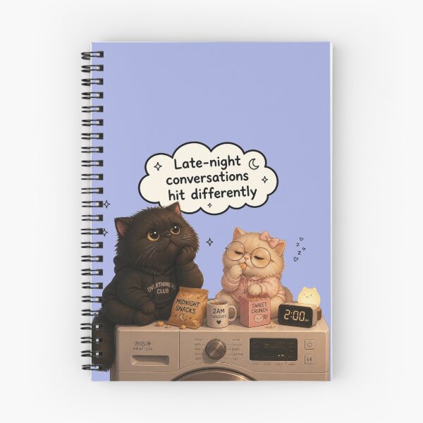 Item preview, Late Night Conversations Hit Differently Cats Illustration designed and sold by alvinavery.