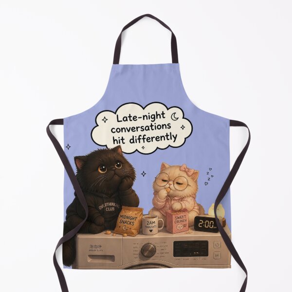 Item preview, Late Night Conversations Hit Differently Cats Illustration designed and sold by alvinavery.