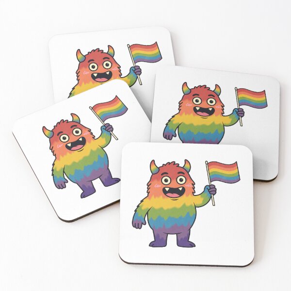 Item preview, Cute Rainbow Monster with Pride Flag designed and sold by Anne97s.