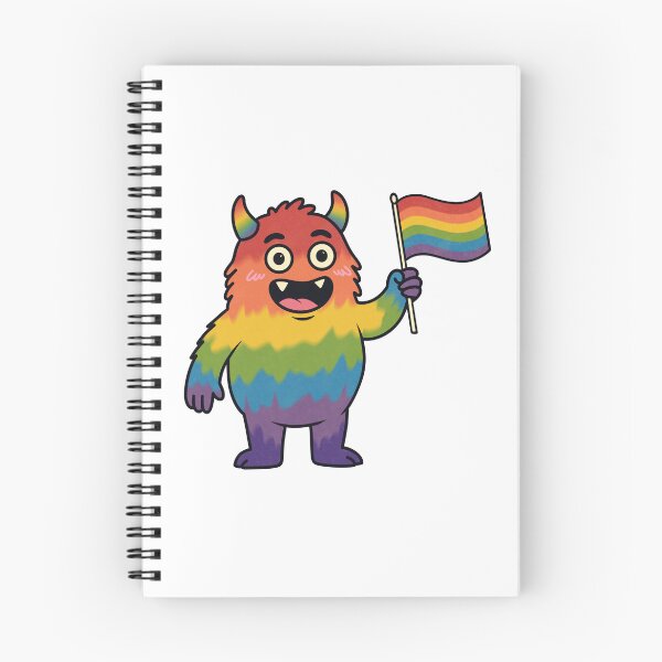Item preview, Cute Rainbow Monster with Pride Flag designed and sold by Anne97s.