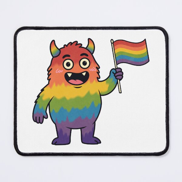 Item preview, Cute Rainbow Monster with Pride Flag designed and sold by Anne97s.