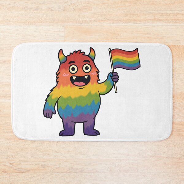 Item preview, Cute Rainbow Monster with Pride Flag designed and sold by Anne97s.