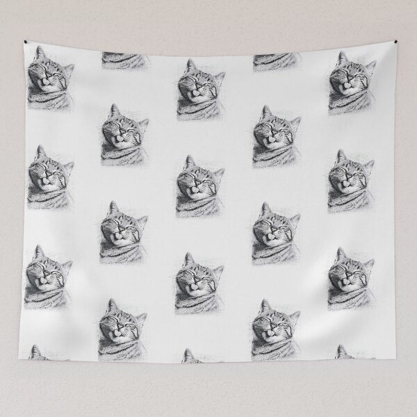 Item preview, Funny Cat Sticking Tongue Out – Cute T-Shirt Design designed and sold by ChaoticCatIlust.