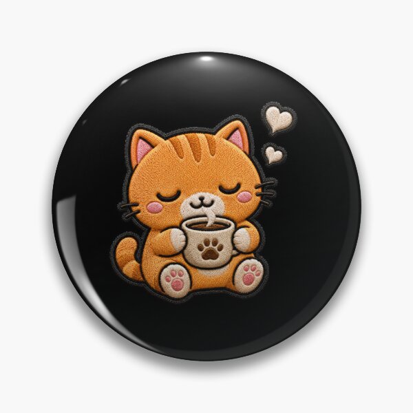 Item preview, Sleepy Cat Coffee Embroidery Patch Cute Kawaii designed and sold by ColorSplash123.
