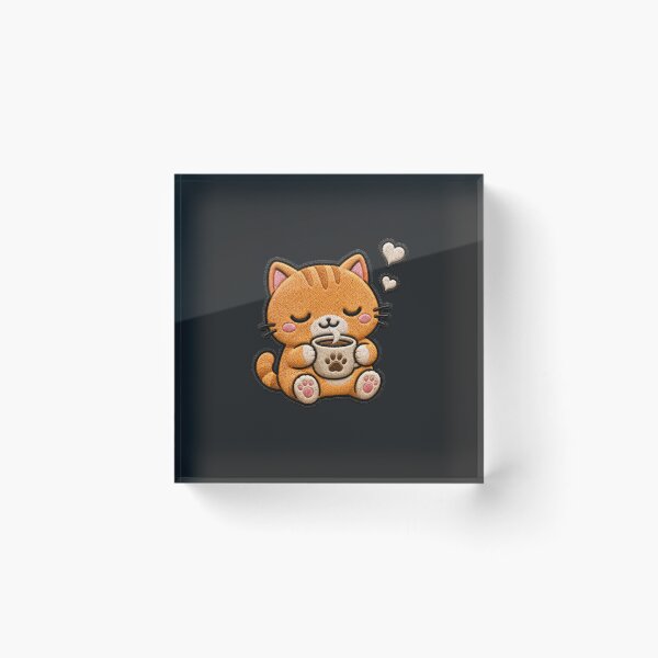Item preview, Sleepy Cat Coffee Embroidery Patch Cute Kawaii designed and sold by ColorSplash123.