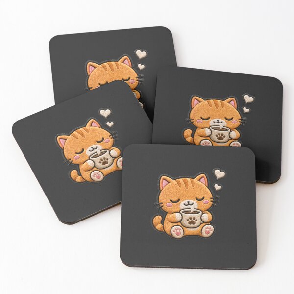 Item preview, Sleepy Cat Coffee Embroidery Patch Cute Kawaii designed and sold by ColorSplash123.