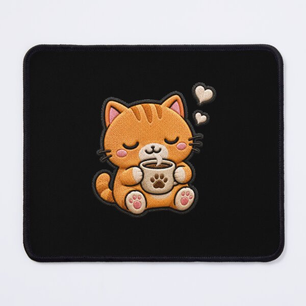 Item preview, Sleepy Cat Coffee Embroidery Patch Cute Kawaii designed and sold by ColorSplash123.