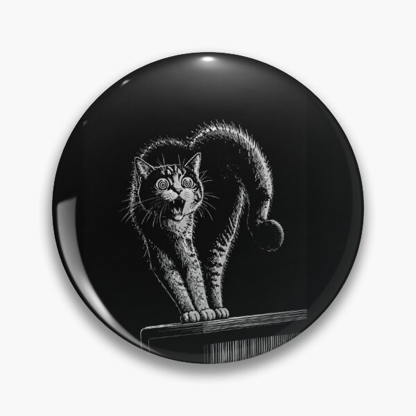 Item preview, Hypnotic Shocked Cat – Viral Monochrome Artwork designed and sold by ChaoticCatIlust.