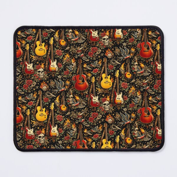 Item preview, Vintage Guitar Tattoo Wall Art designed and sold by CraftyPawsSB.