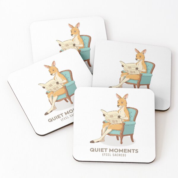Item preview, Kangaroo Reading Newspaper Retro Slow Living Art designed and sold by Cozy Vintage Animal.