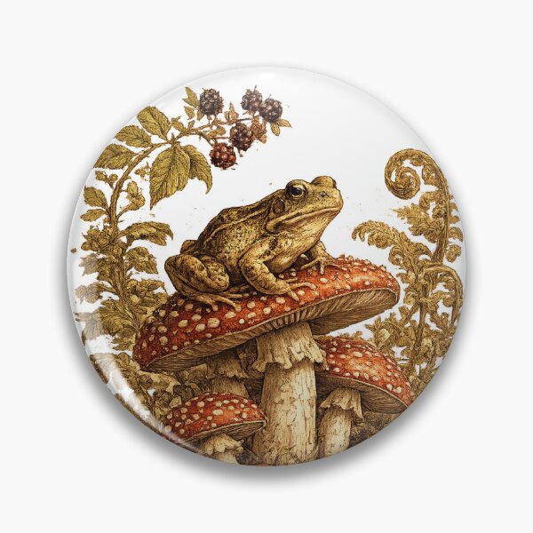Item preview, Vintage Goblincore Frog Botanical Print — Dark Academia Naturalist Art  designed and sold by MangaHorse.