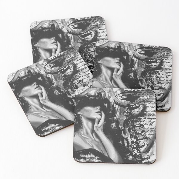 Item preview, Failure to Loosen | Black and White Mixed Media Portrait designed and sold by CheHojas.