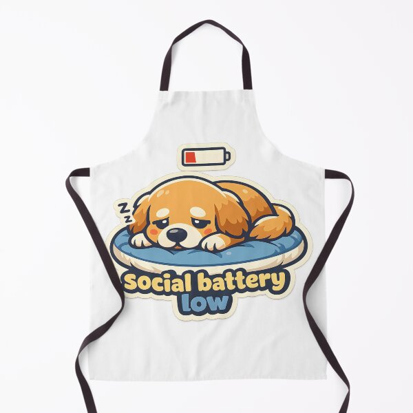 Item preview, Social Battery Low Cute Dog Lover Design designed and sold by Naviora.