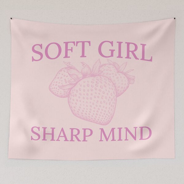 Aperçu de l'œuvre Soft Girl Sharp Mind — Design esthétique fraise créée et vendue par ArtofDari.