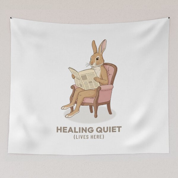 Item preview, Cozy Rabbit Reading Newspaper Vintage Illustration designed and sold by Cozy Vintage Animal.