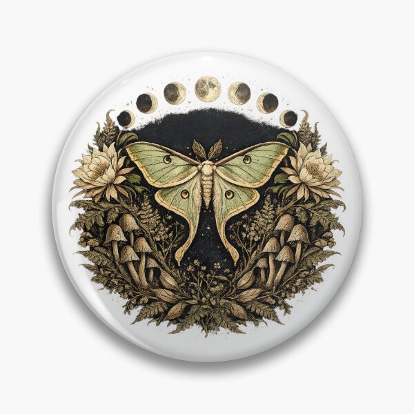 Item preview, Luna Moth Moon Phases Art Print — Vintage Natural History designed and sold by MangaHorse.