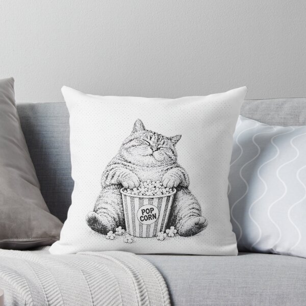 Item preview, Meme Cat with Popcorn – Minimal Aesthetic Design designed and sold by ChaoticCatIlust.