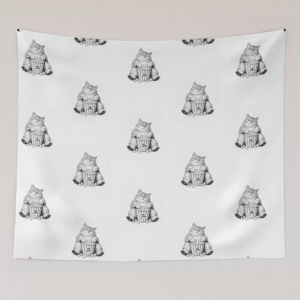Item preview, Meme Cat with Popcorn – Minimal Aesthetic Design designed and sold by ChaoticCatIlust.