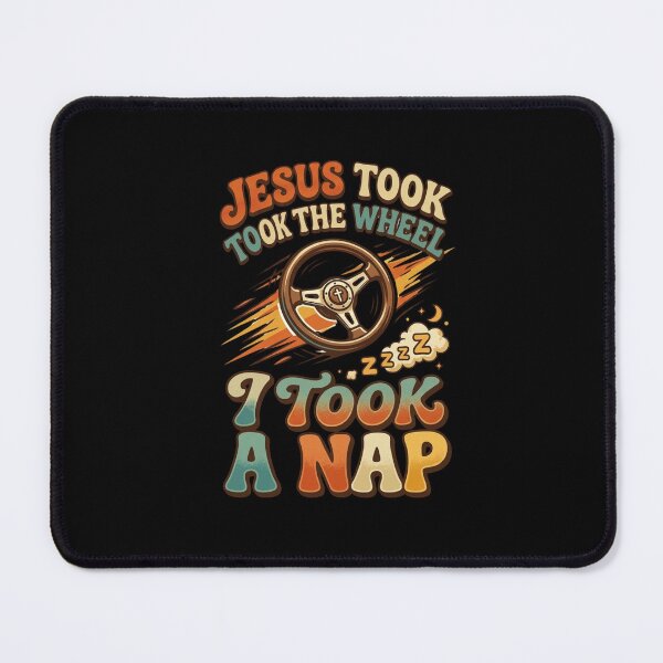 Item preview, Funny Christian Nap Shirt – Jesus Took The Wheel Vintage Retro Design designed and sold by ArtsBorn2Create.