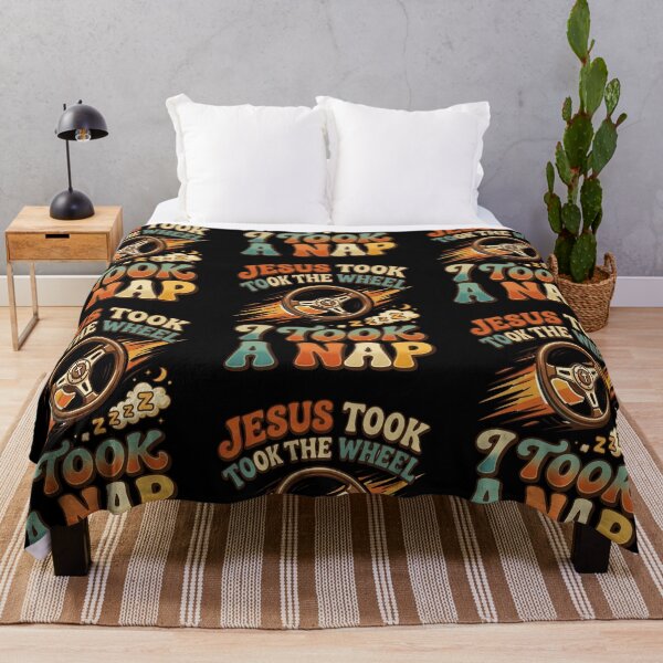Item preview, Funny Christian Nap Shirt – Jesus Took The Wheel Vintage Retro Design designed and sold by ArtsBorn2Create.