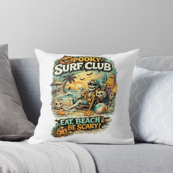Item preview, Spooky Surf Club Summerween Skeleton Beach Shirt designed and sold by vampbabe54.