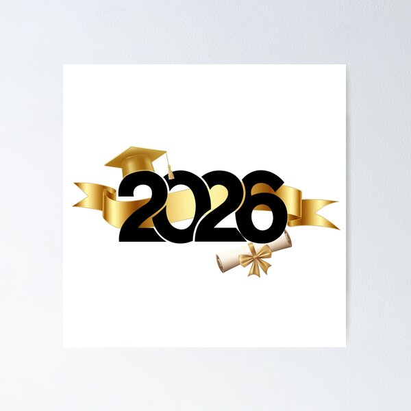 Item preview, Graduate 2026 with Gold Graduation Hat & Gold Ribbon designed and sold by jeweleddesigns.