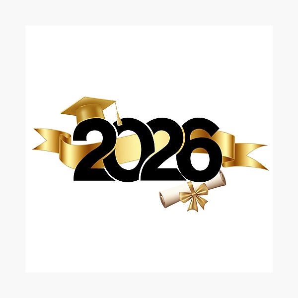 Item preview, Graduate 2026 with Gold Graduation Hat & Gold Ribbon designed and sold by jeweleddesigns.