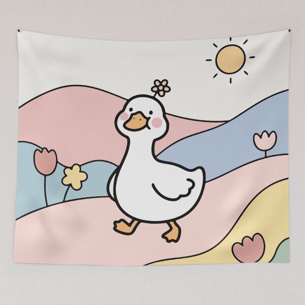 Item preview, Happy Goose Cartoon Aesthetic Pastel Animal Design designed and sold by WormJ.