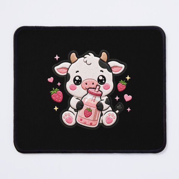 Item preview, Tiny Cow Strawberry Milk Embroidery Patch Cute designed and sold by ColorSplash123.