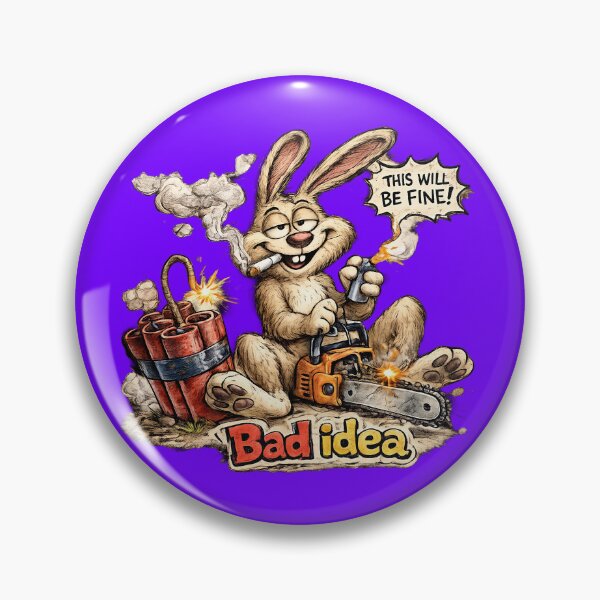 Item preview, Bad Idea Rabbit Sticker – Funny Dynamite Cartoon Chaos Art designed and sold by Felixuss.