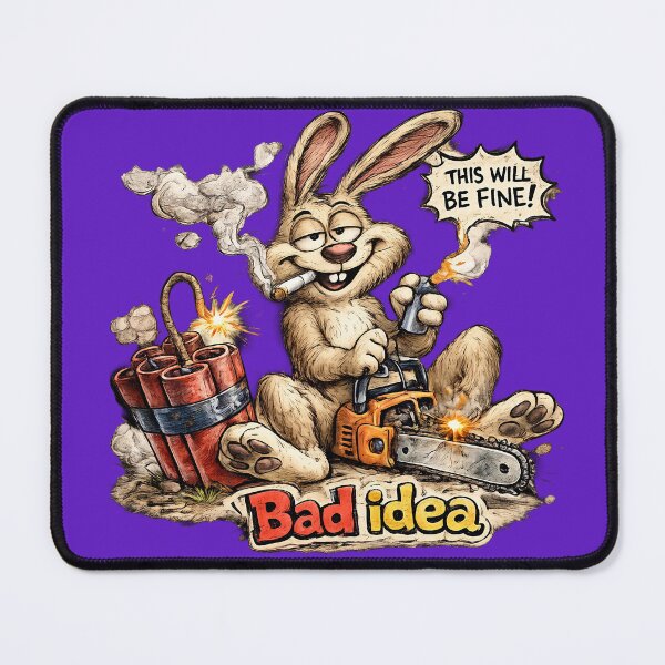 Item preview, Bad Idea Rabbit Sticker – Funny Dynamite Cartoon Chaos Art designed and sold by Felixuss.