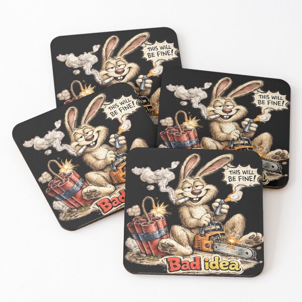 Item preview, Bad Idea Rabbit Sticker – Funny Dynamite Cartoon Chaos Art designed and sold by Felixuss.