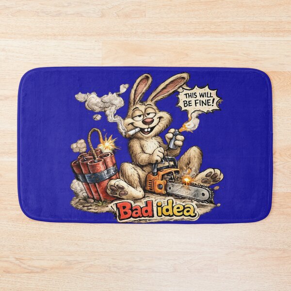 Item preview, Bad Idea Rabbit Sticker – Funny Dynamite Cartoon Chaos Art designed and sold by Felixuss.
