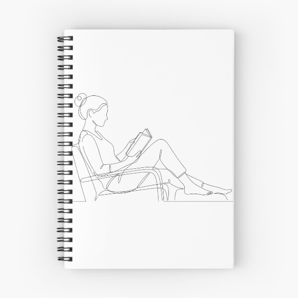 Item preview, Minimalist Line Art Woman Reading Book Relaxing designed and sold by Opal Aura .