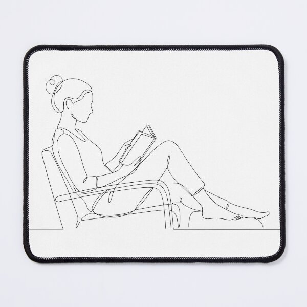 Item preview, Minimalist Line Art Woman Reading Book Relaxing designed and sold by Opal Aura .