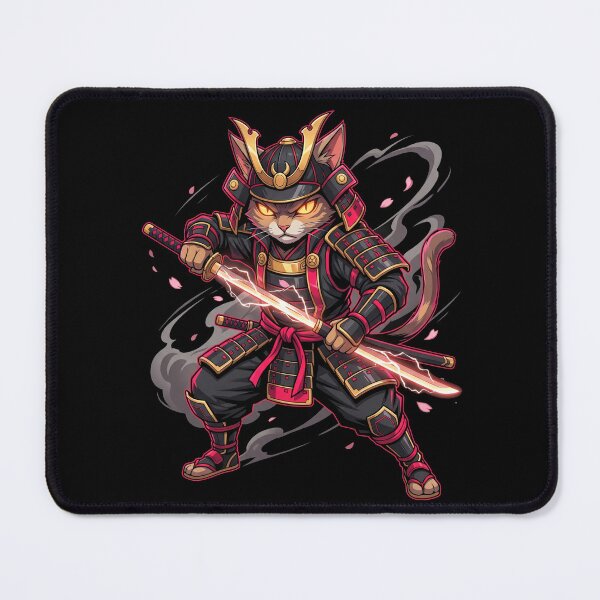 Item preview, Samurai Kitty Living Rent Free designed and sold by The Quiet Thicket.