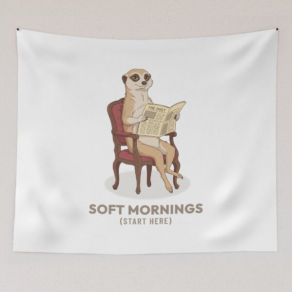 Item preview, Vintage Meerkat Reading Newspaper Cozy Illustration designed and sold by Cozy Vintage Animal.