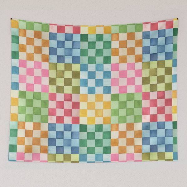 Item preview, Colorful Checkerboard - Multicolored Chess Square Tiles designed and sold by ninoladesign.
