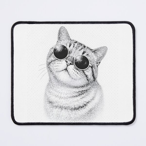 Item preview, Black and White Hipster Cat – Viral Aesthetic Art designed and sold by ChaoticCatIlust.