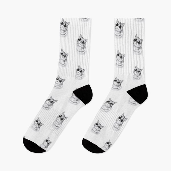 Item preview, Black and White Hipster Cat – Viral Aesthetic Art designed and sold by ChaoticCatIlust.