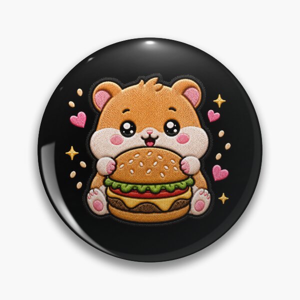 Item preview, Tiny Hamster Burger Embroidery Patch Cute Kawaii designed and sold by ColorSplash123.