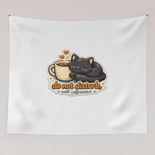 Item preview, Do Not Disturb Until Caffeinated Black Cat Coffee Design designed and sold by Naviora.