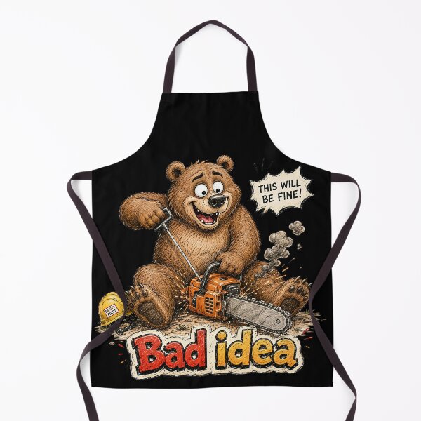 Item preview, Bad Idea Bear Sticker – Funny Chainsaw Cartoon Art designed and sold by Felixuss.