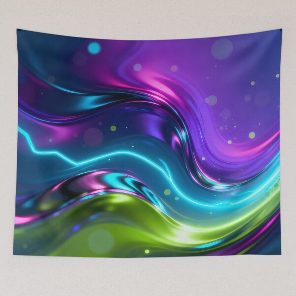 Item preview, Vibrant Neon Fluid Swirls Abstract Pattern designed and sold by Paulocdias.