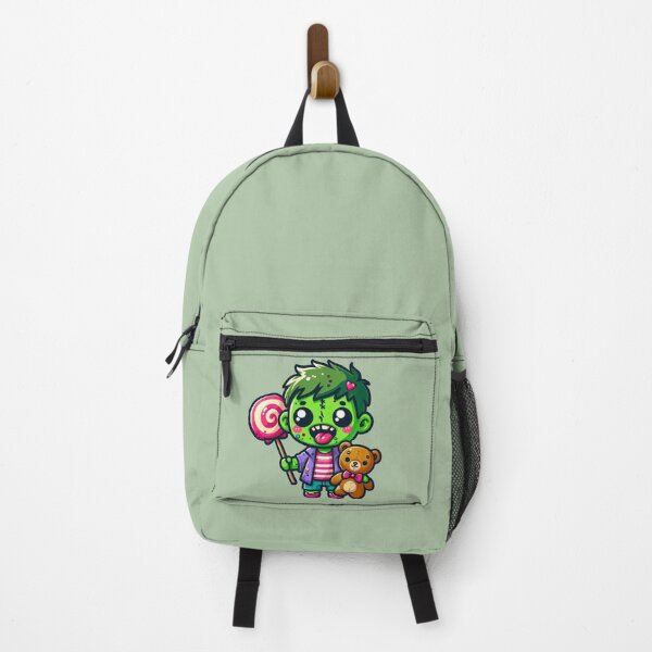 Item preview, Adorable Zombie Kid with Teddy Bear and Lollipop – Cute Horror Art designed and sold by NerdiPop.